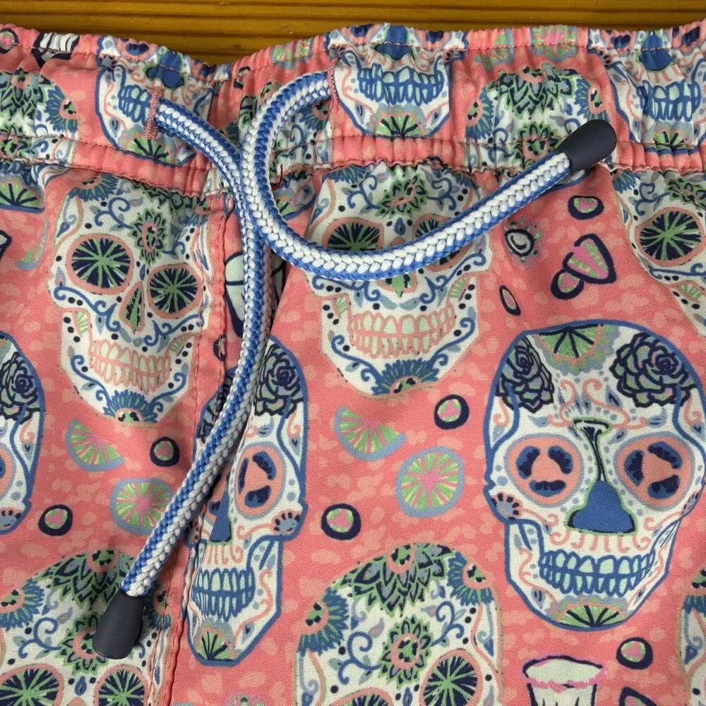 Peter Millar Seaside Swim Trunks Mens XXL Skulls Board Shorts